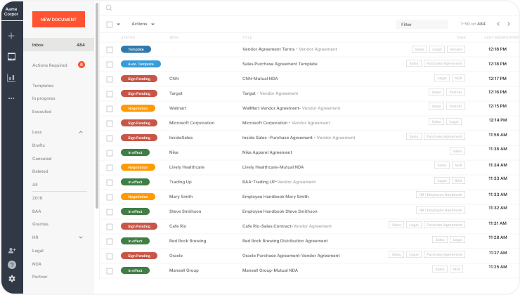 Concord dashboard