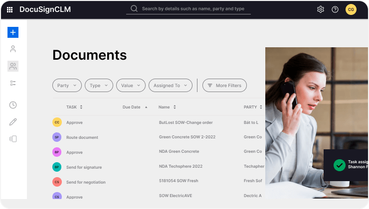 DocuSign CLM dashboard