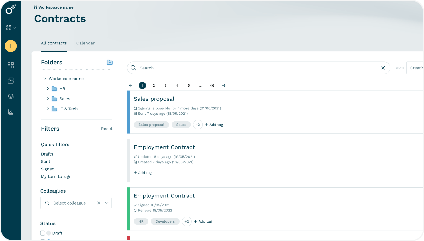 Oneflow dashboard