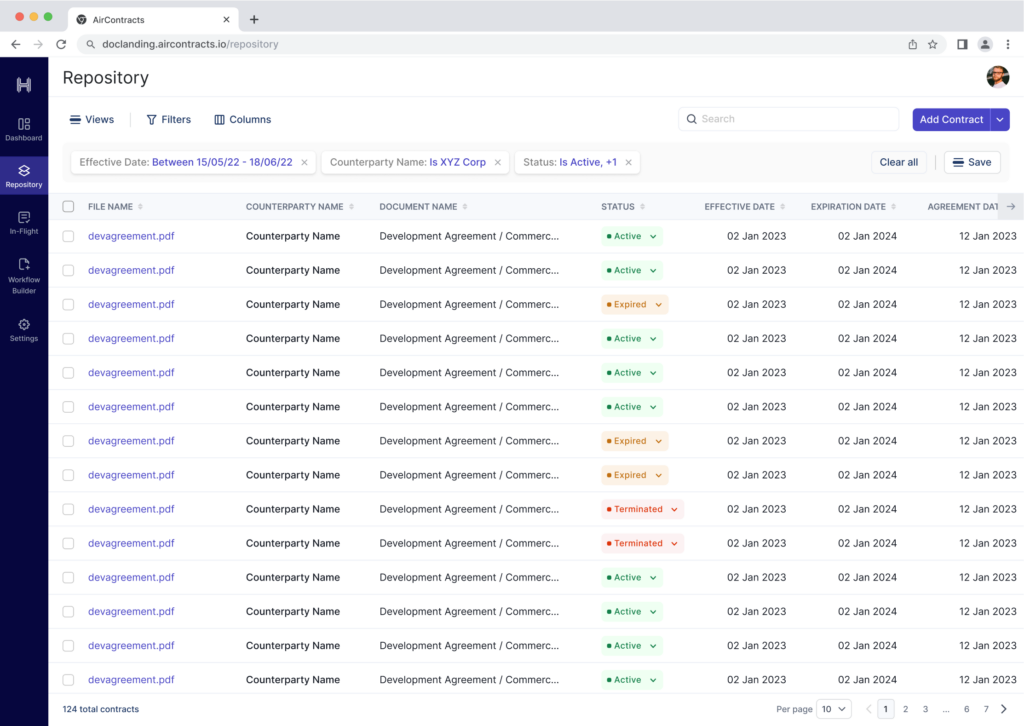 functionalities of contract management reporting