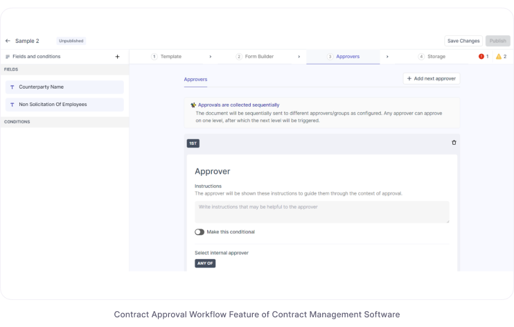 Approval workflow automation feature