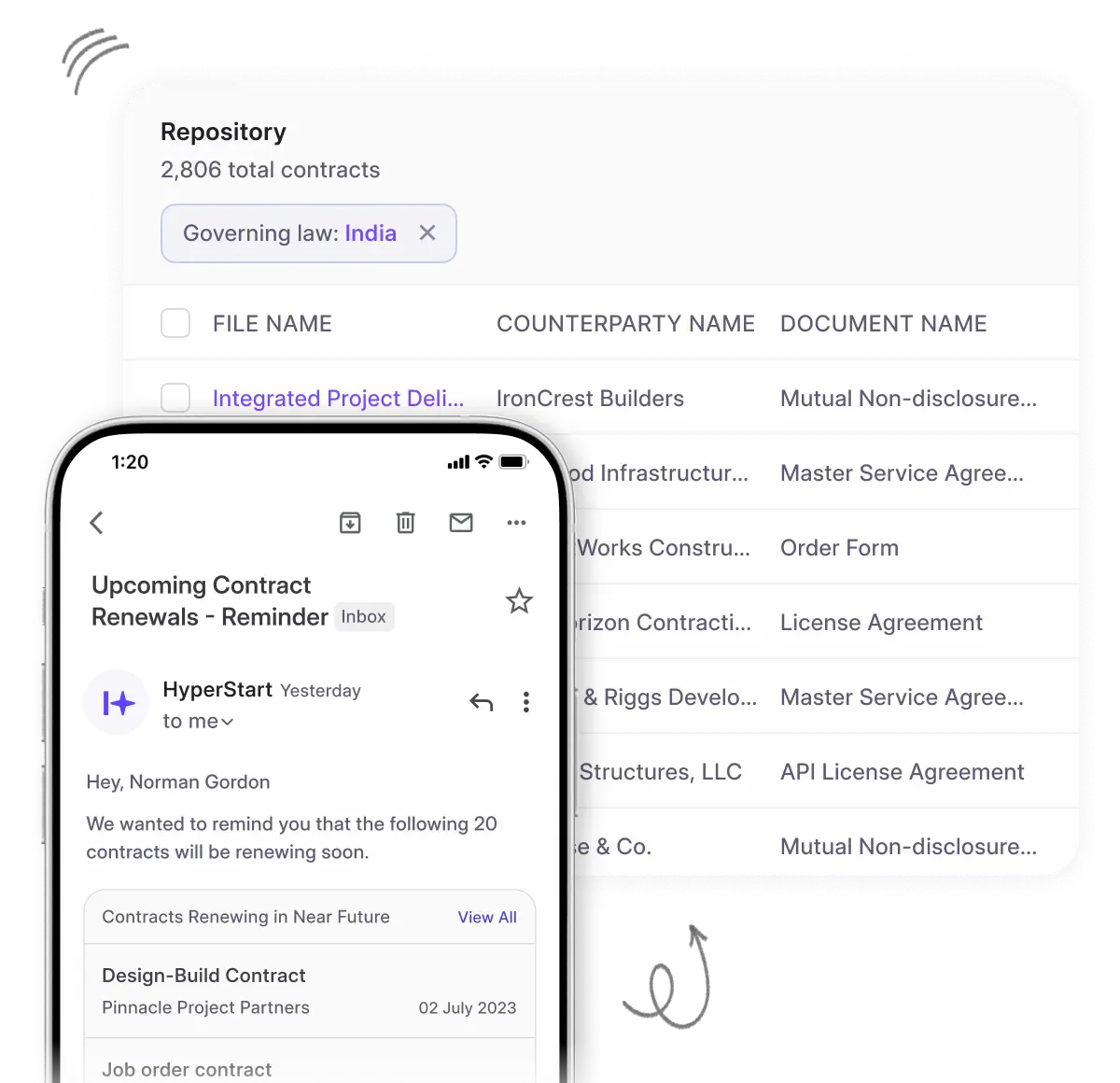 construction contract management mockup 1