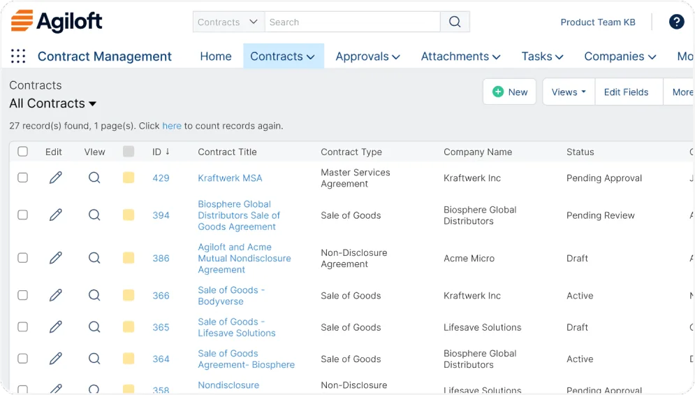 Agiloft Dashboard image
